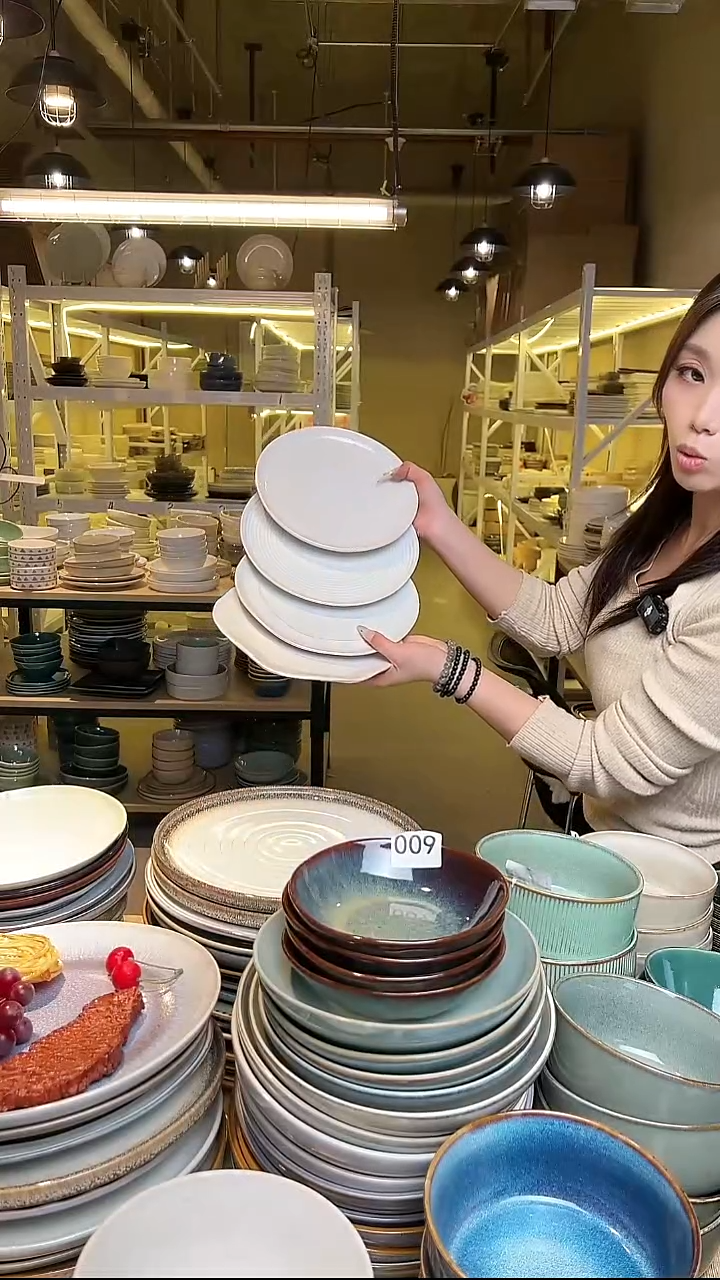 瓷357外贸尾货高温釉下彩陶瓷餐具默认微瑕