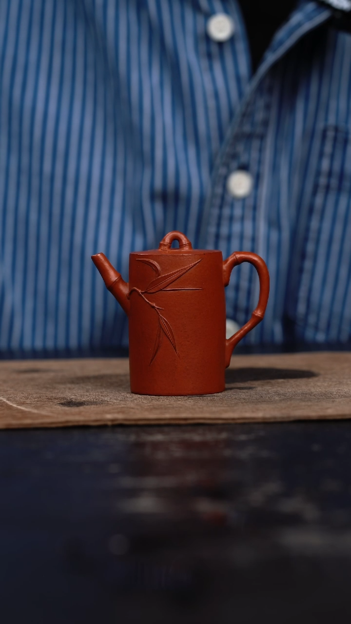 【闪购商品】紫砂茶壶大红袍手工竹节壶