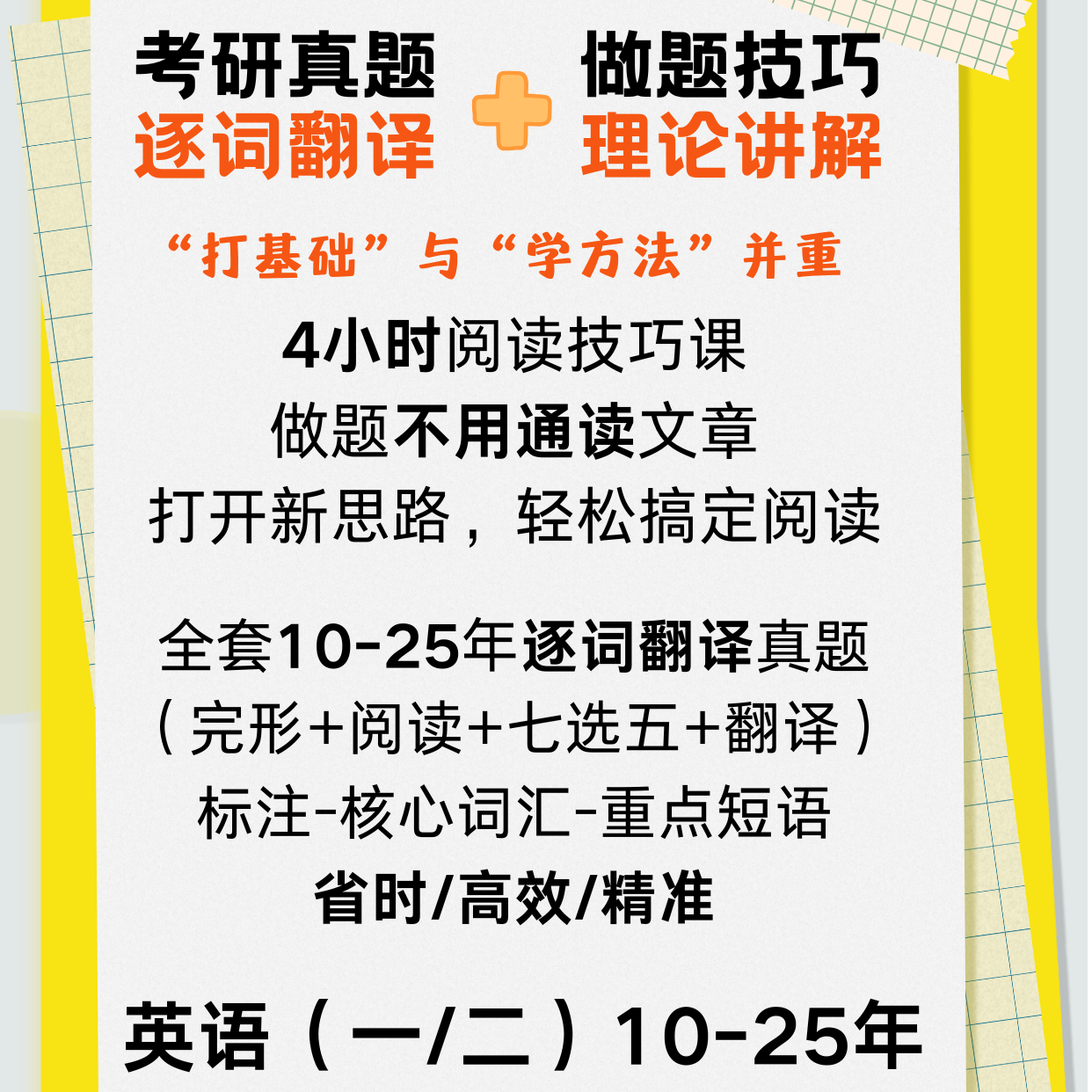 【资料+阅读技巧课】阅读技巧理论精讲+逐词翻译10-25考研英语真题