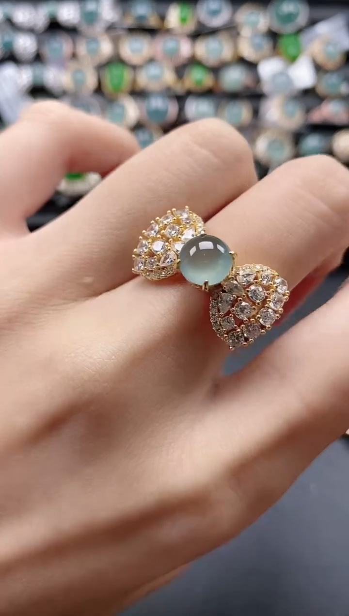 【闪购商品】翡翠戒指银S925镶嵌51151