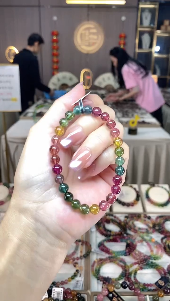 未镶嵌老矿碧玺单圈手串6mm+碧玺hon多样性发货一条