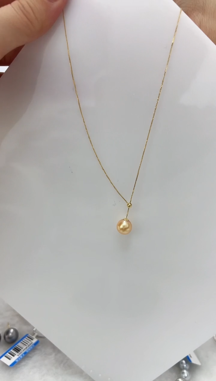 【闪购商品】海水珍珠DA银S925镶嵌金珠Y链 J199