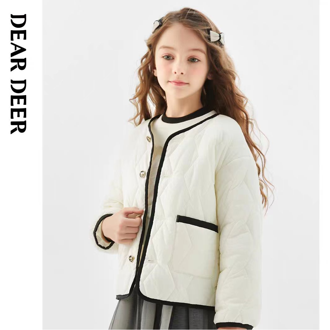 【门店同款】迪迪鹿童装女大童棉袄秋冬新款可爱小香风加厚棉服