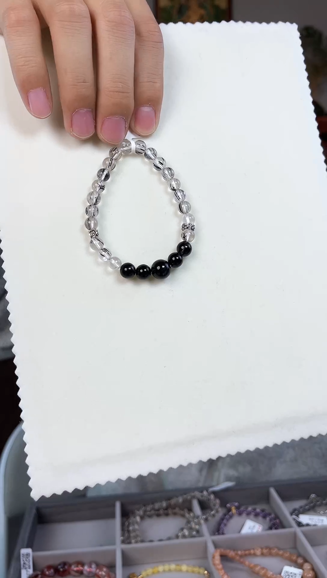 【闪购商品】发晶手串银S925镶嵌黑发晶