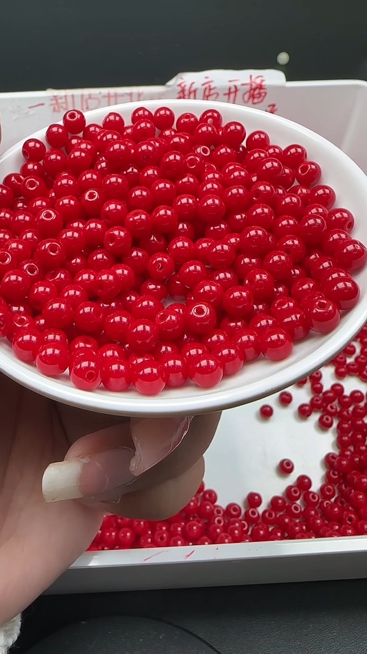 未镶嵌南红玛瑙珠宝半成品南红满肉锦红N346卡6mm30颗