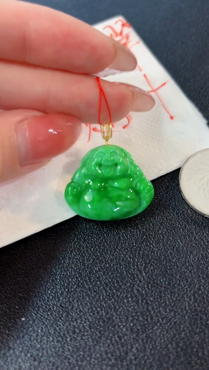 【闪购商品】翡翠颈饰18K金镶嵌缅料A货/支持复检/一件