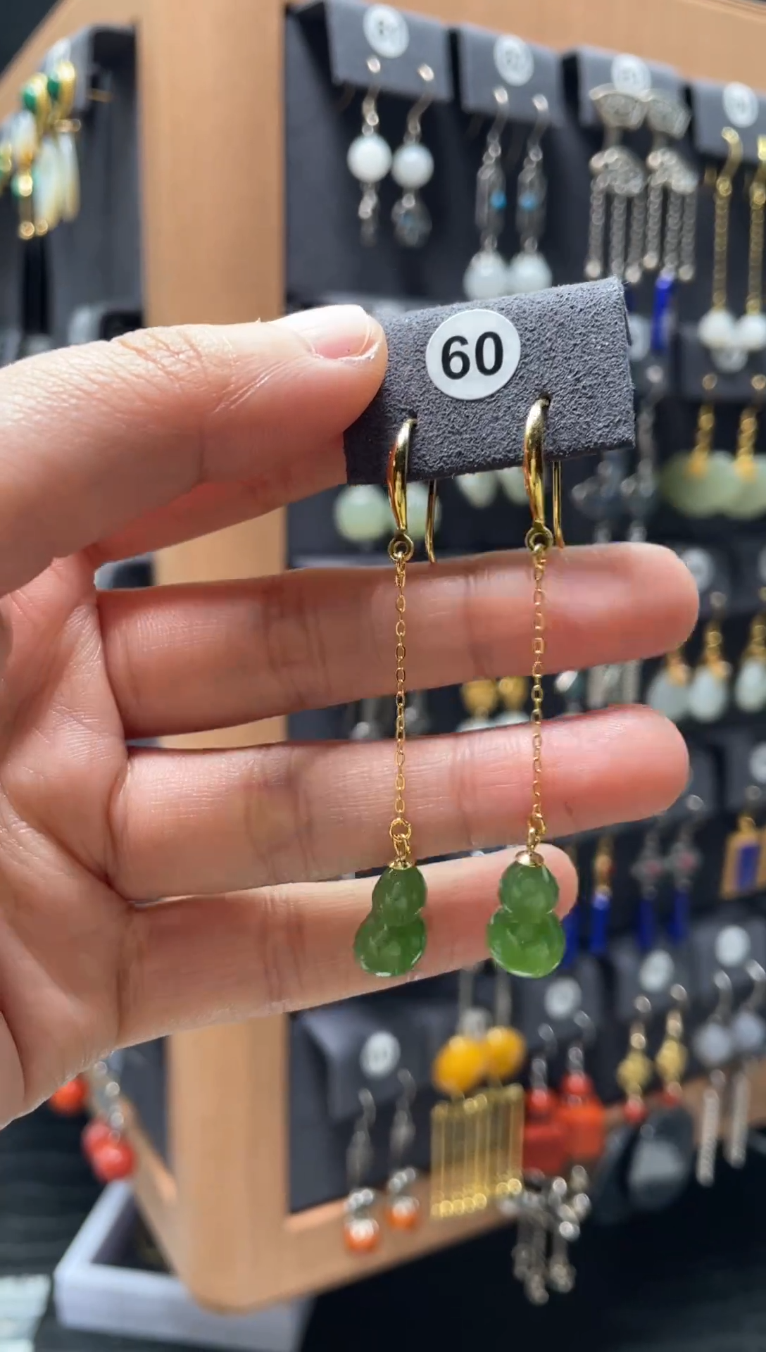 【闪购商品】和田玉耳饰银S925镶嵌0060