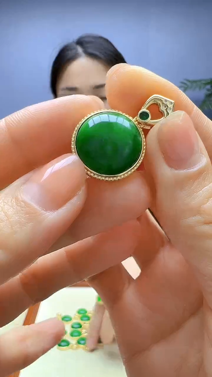 翡翠14K金镶嵌颈饰易安diy严选颈饰