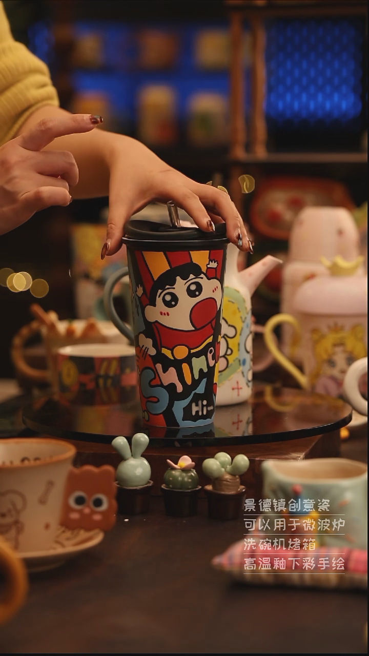 陶瓷景德镇可爱陶瓷釉下彩绘设计师款