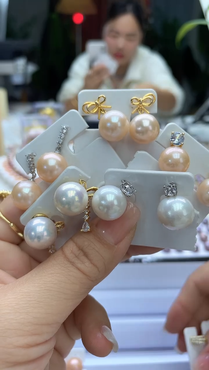 未镶嵌耳饰淡水珍珠随机发一13mm耳饰(多样性发一）