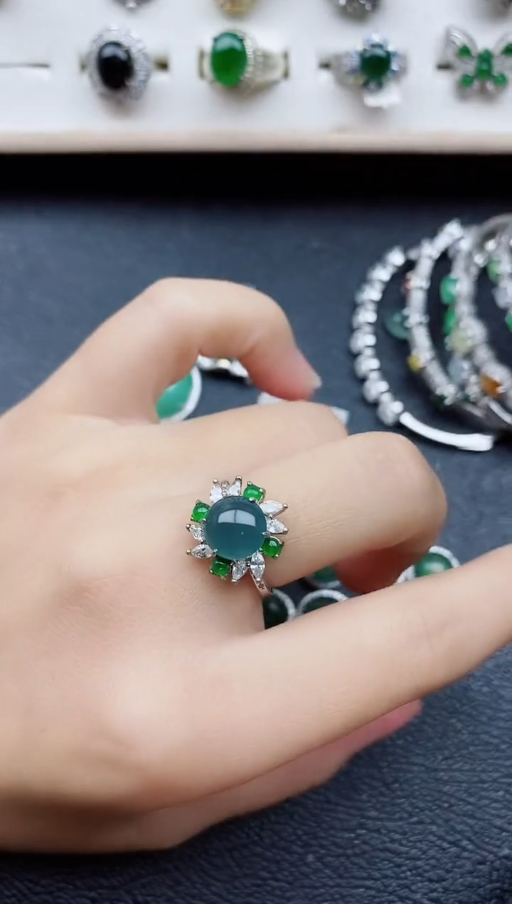 【闪购商品】翡翠戒指银S925镶嵌11111