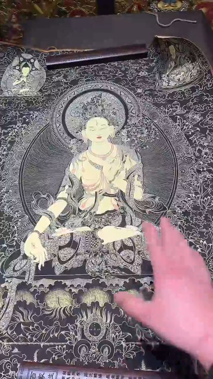 卷轴画【主播精品】高端卷轴画——唐卡AA81白度母