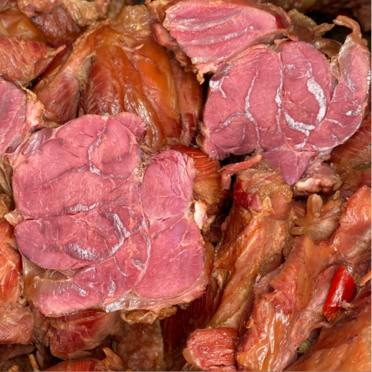 牛爷俩五香牛腱含牛前腱；牛后腱；金钱腱；q弹有嚼劲；真空包装1.5斤