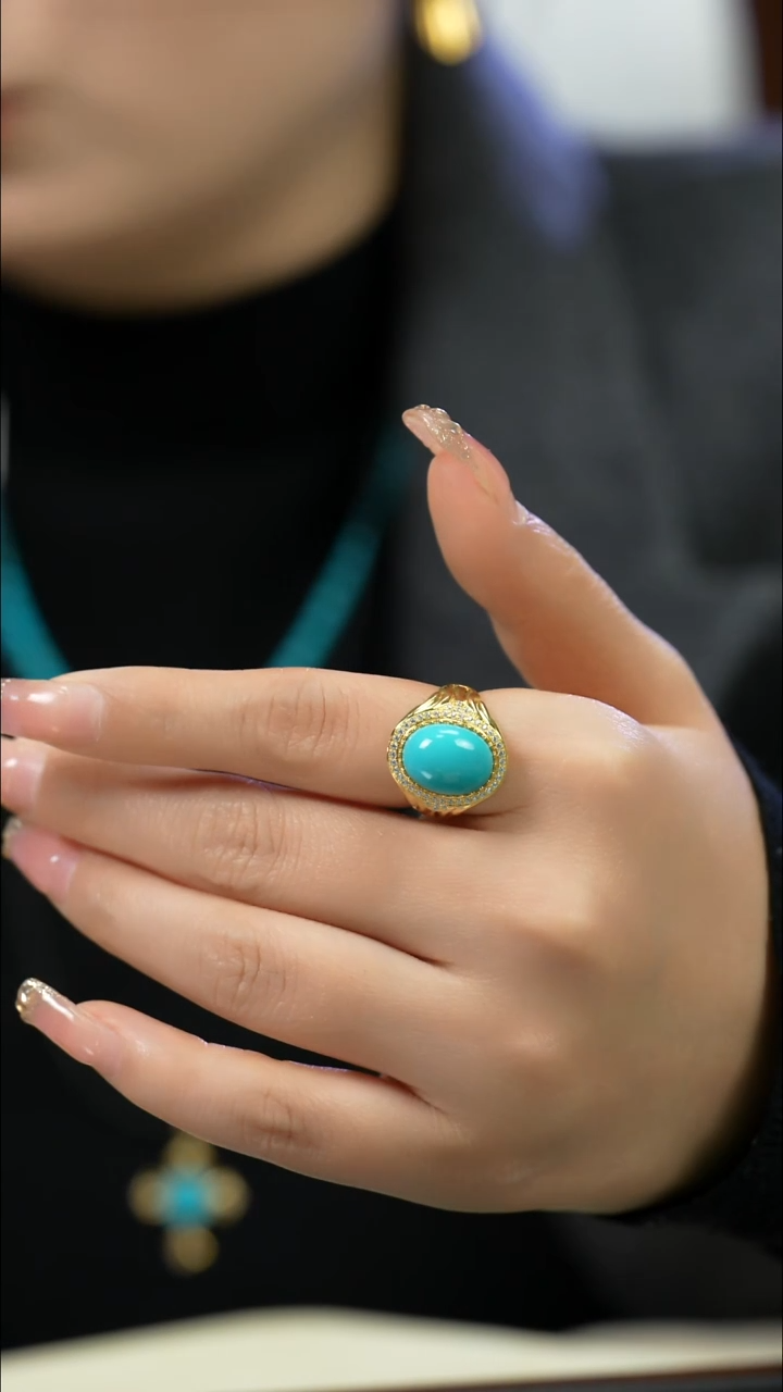 未镶嵌绿松石戒指多样性发一