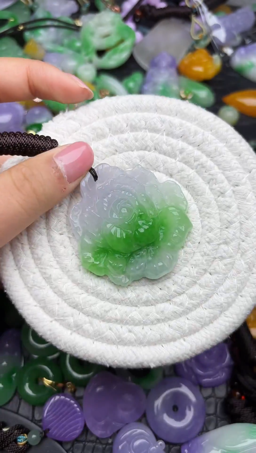 颈饰未镶嵌翡翠缅甸翡翠吊坠