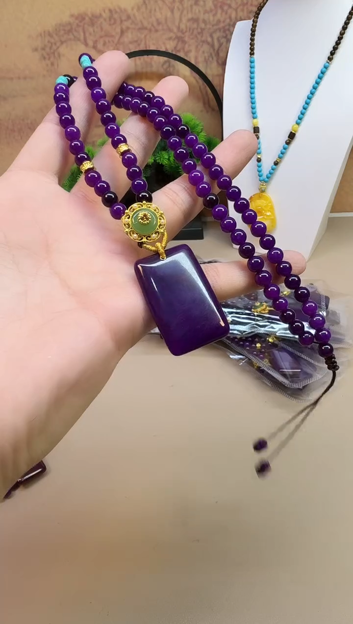 苏纪石（舒俱来）14K金镶嵌颈饰B129 