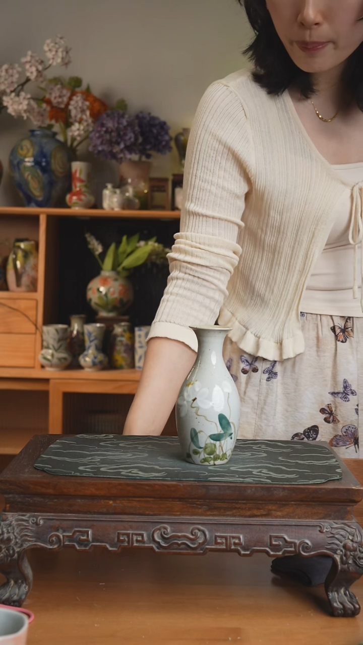 摆件不带花景德镇手工手绘陶瓷花瓶赏瓶