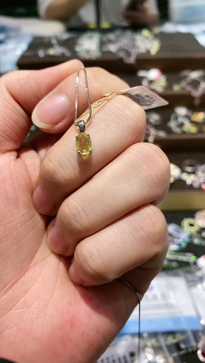 【闪购商品】蓝宝石颈饰18K金镶嵌吊坠