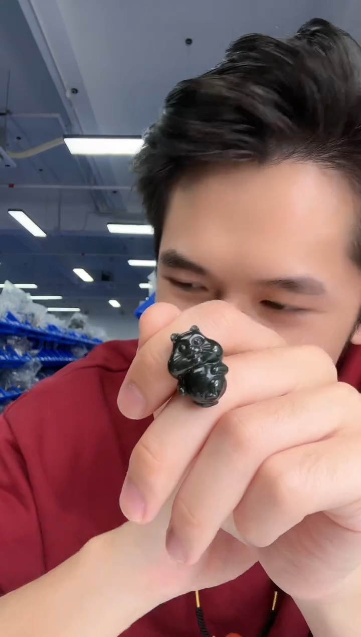 【闪购商品】和田玉吊坠(不含链)未镶嵌塔青仓鼠吊坠19