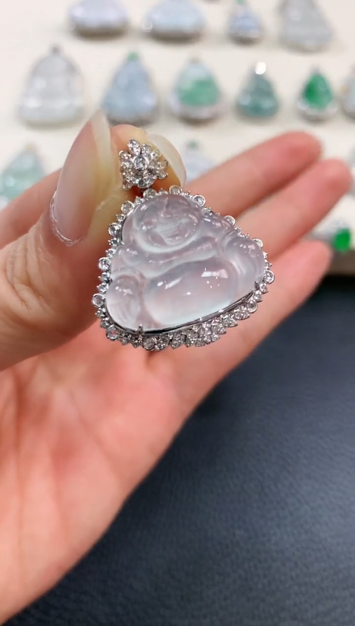 【闪购商品】翡翠吊坠(不含链)18K金镶嵌b124