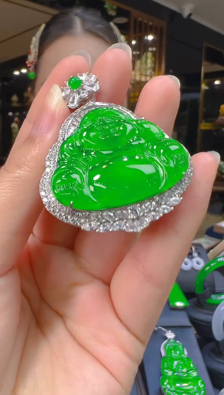 翡翠银S925镶嵌吊坠(赠链)036 