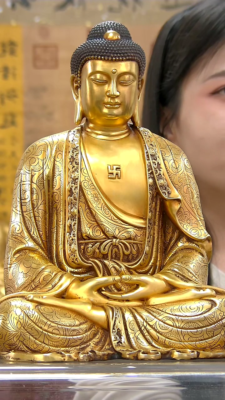 【闪购商品】紫铜鎏金，28分释迦摩尼S2053-Z