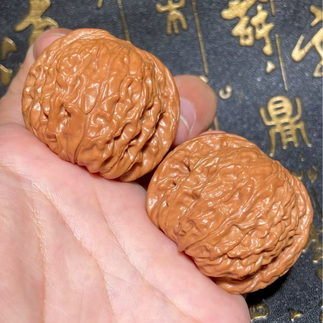 文玩核桃把件磨盘边40肚38高32