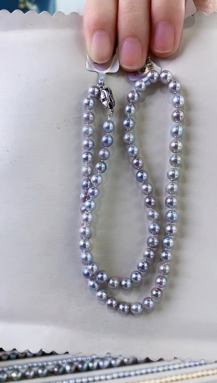 海水珍珠未镶嵌项链5.5-6真多麻项链