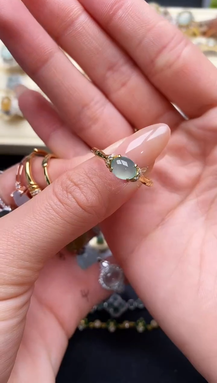 【闪购商品】翡翠戒指银S925镶嵌3333333+10