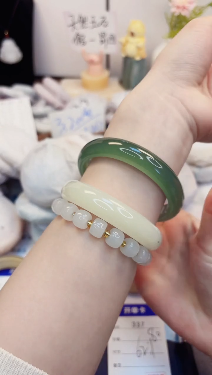 【闪购商品】石英质玉手镯未镶嵌337-东陵玉-圈口62