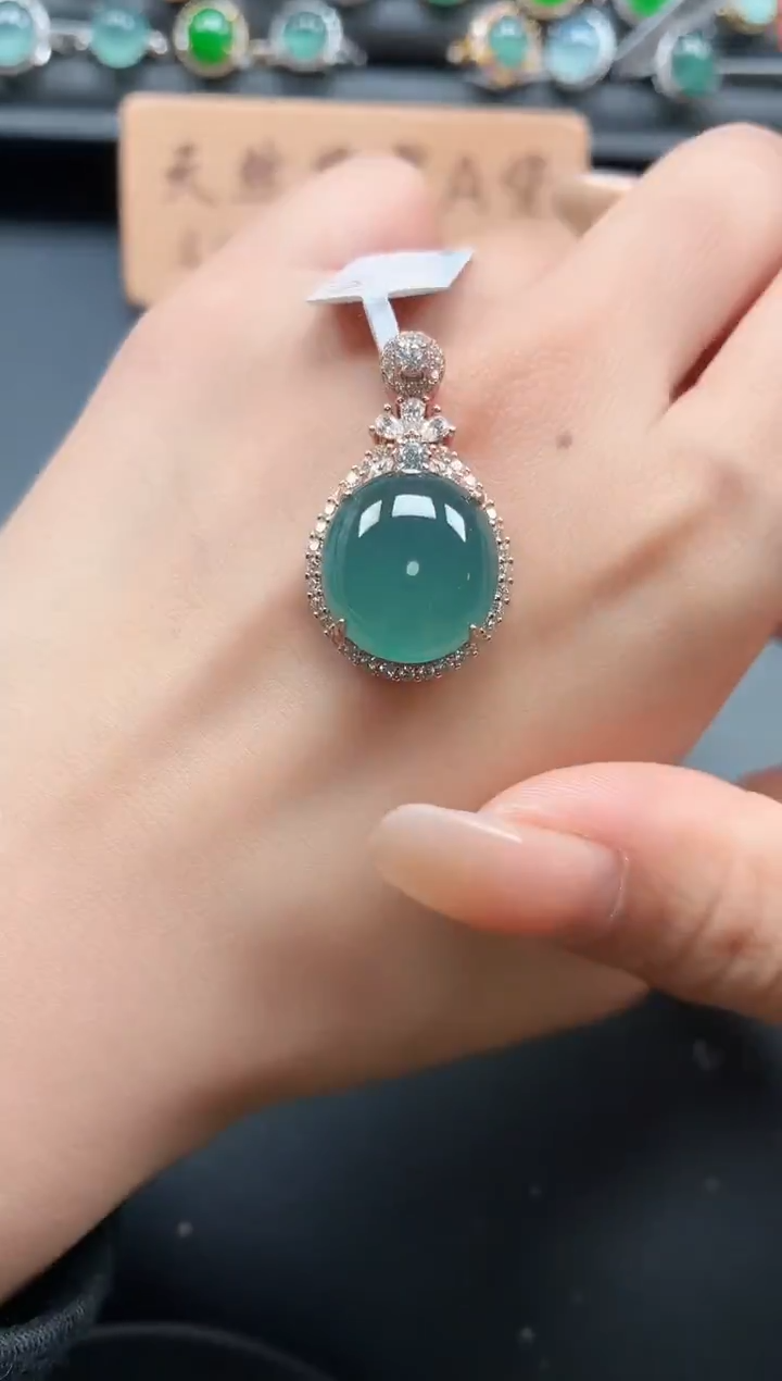 银S925镶嵌戒指翡翠111