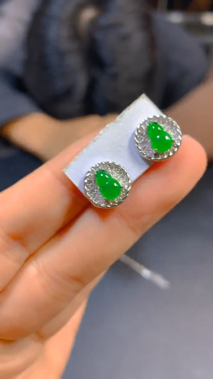 【闪购商品】翡翠耳饰未镶嵌0095537371多样性发一