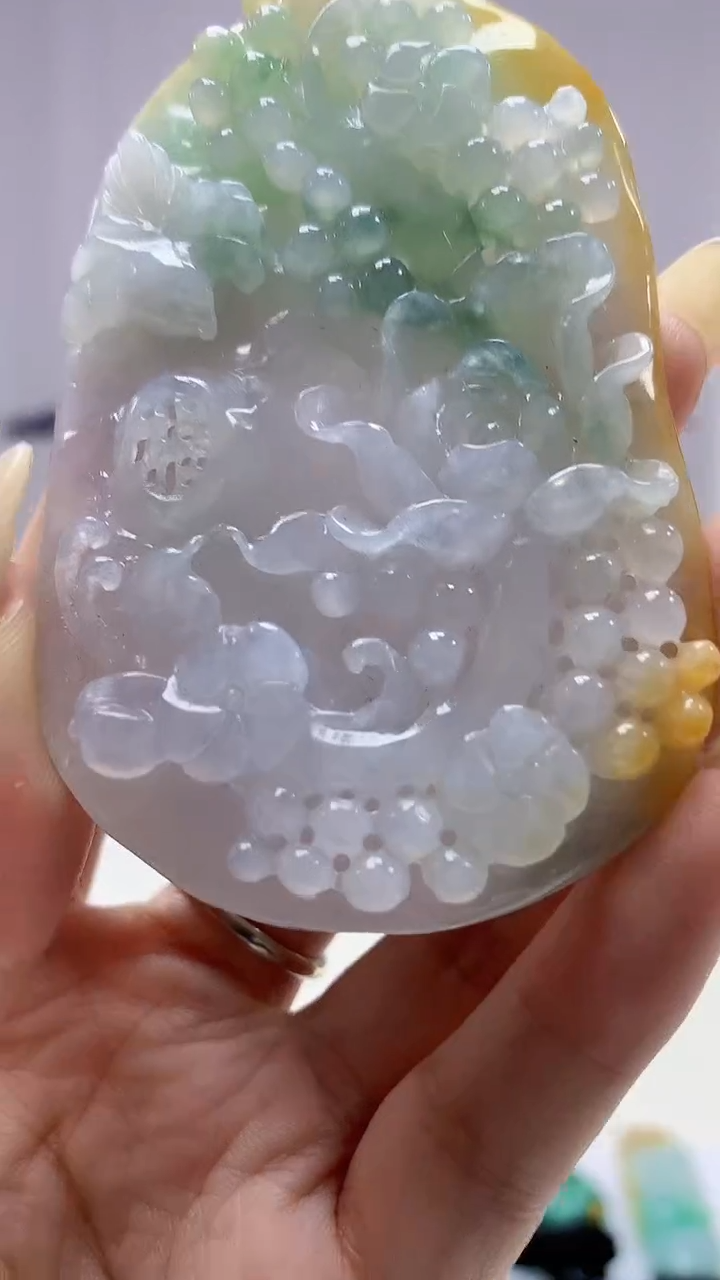 【闪购商品】定制翡翠未镶嵌4902DD-毛货挂件77