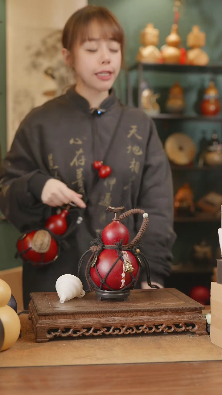 【闪购商品】349号精品天然大漆工艺防渗内胆酒葫芦~