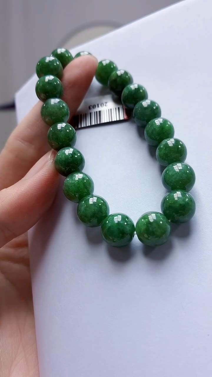 未镶嵌定制翡翠4852zm-毛货手串9