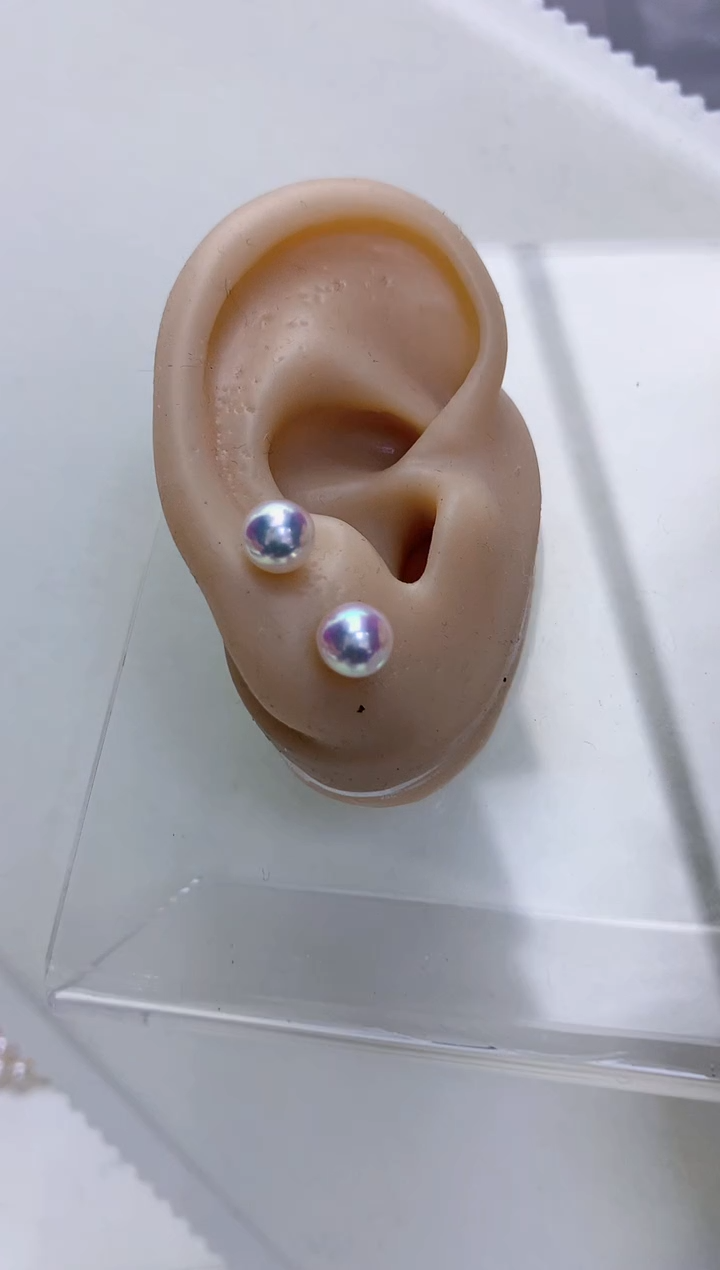 【闪购商品】海水珍珠饰品18K金镶嵌6-7素钉定制