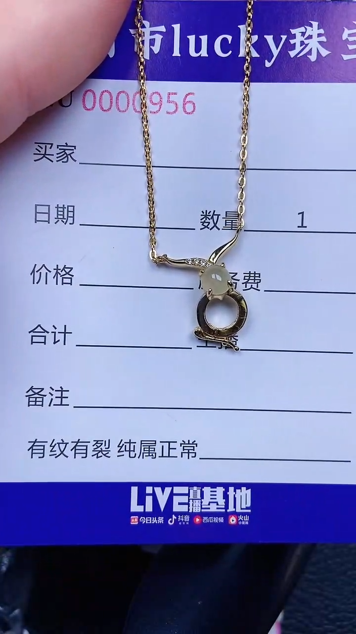 颈饰银S925镶嵌翡翠0956