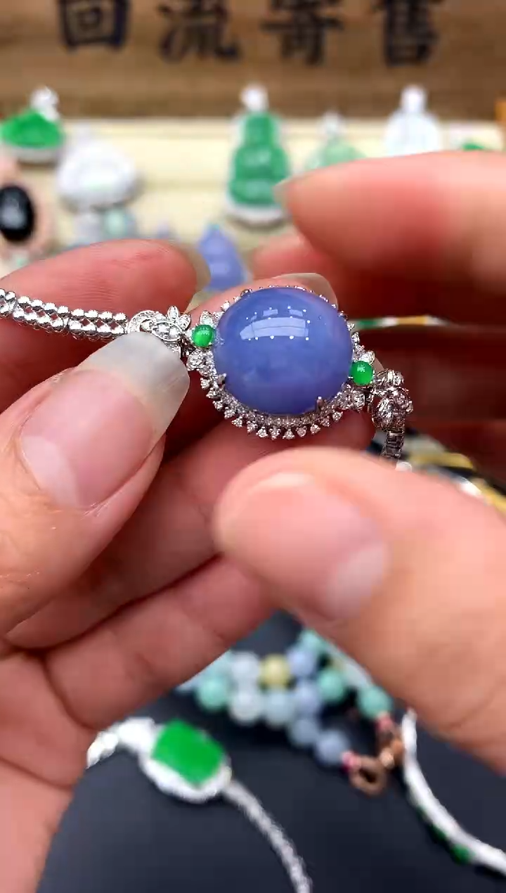 【闪购商品】翡翠手链18K金镶嵌366-中国好珍宝