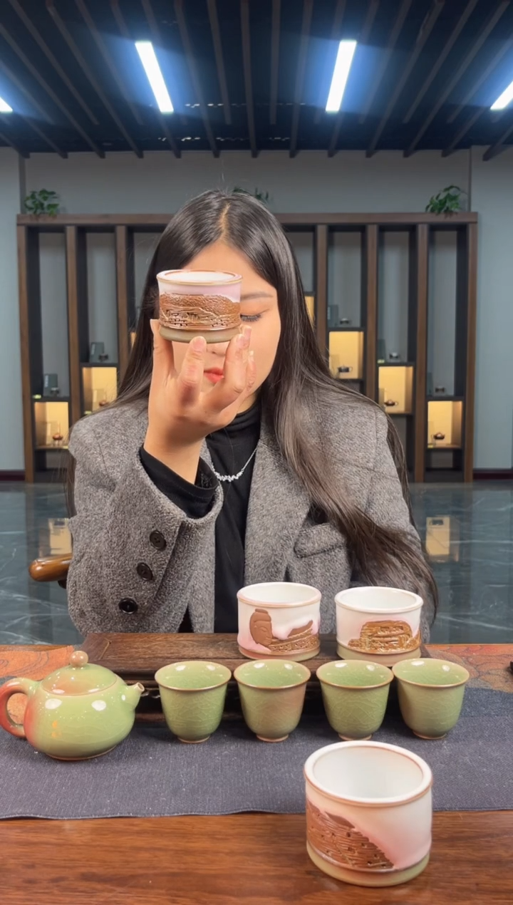 【闪购商品】瓷片杨鹏飞手作隐修杯