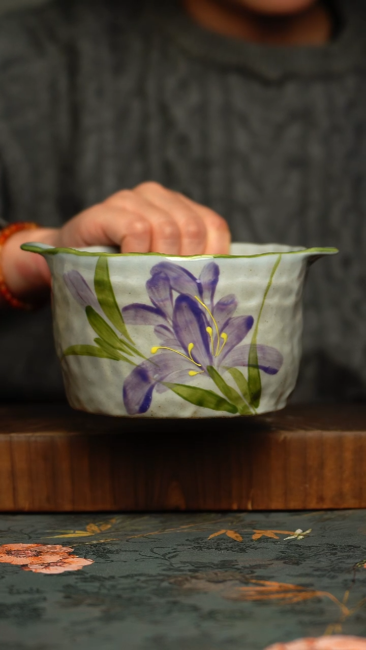 瓷片釉下彩手工手绘同款陶器
