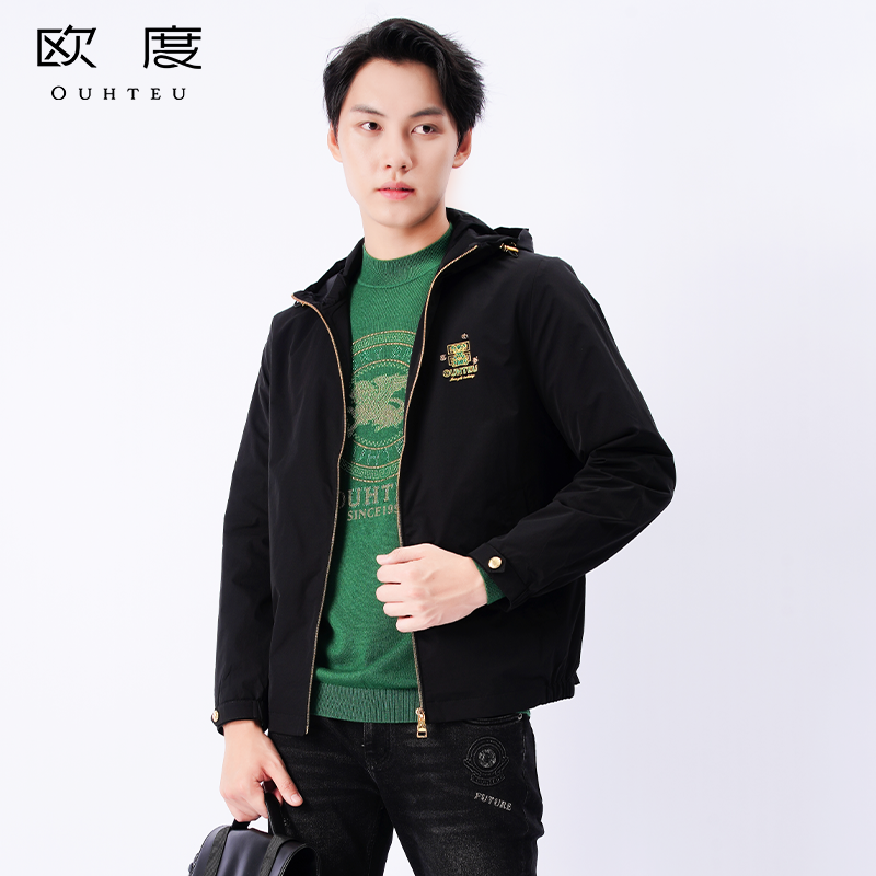 OUHTEU/欧度【诺克熊系列】25秋季新品男士易打理舒适运动茄克7706