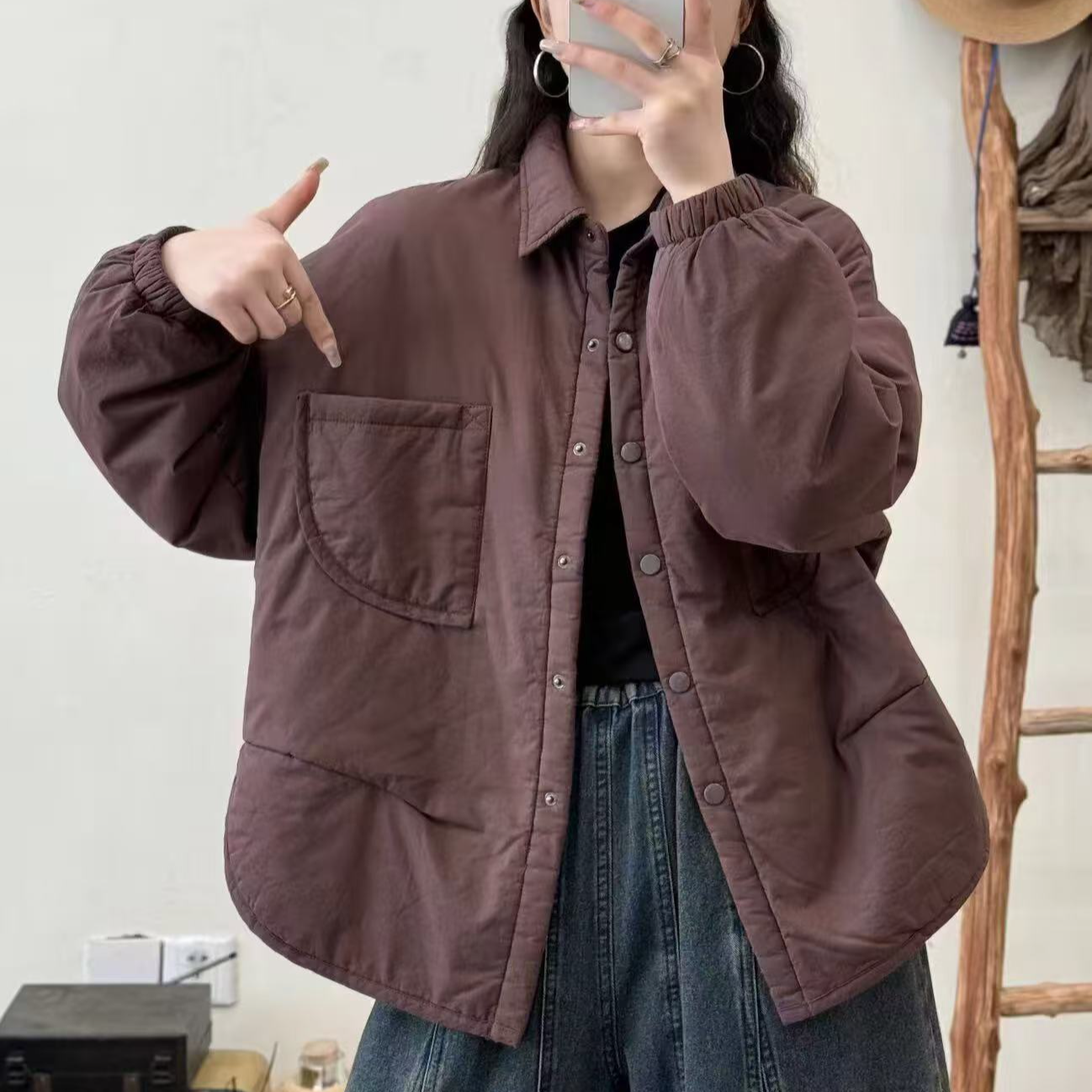 17789新款加厚冬季特价款简约百搭休闲显瘦棉服