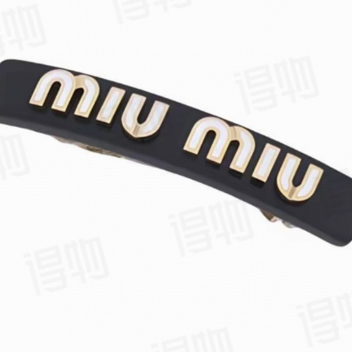 未使用 MIU MIU/缪缪 logo徽标发夹 黑色/OS