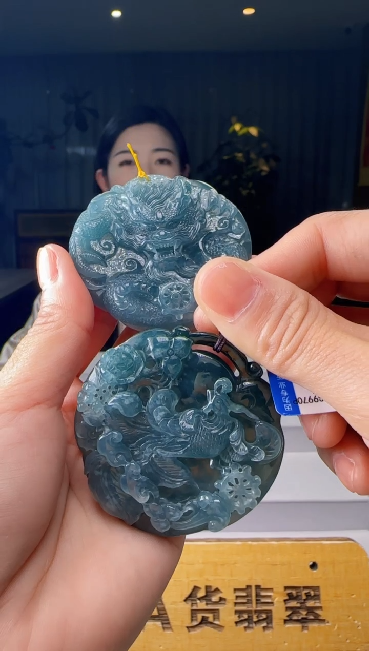 吊坠(不含链)未镶嵌翡翠多样性发一对HH@@960Q3J14954