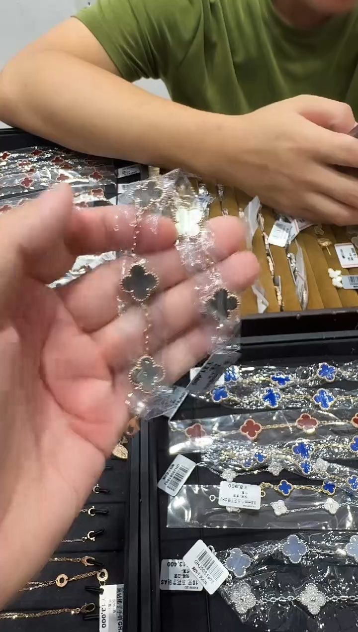 手链贝壳（贝母）18K金镶嵌灰色k黄，五花手链GHJ24版 