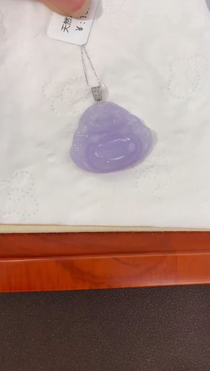 翡翠18K金镶嵌颈饰天然缅甸a货翡翠