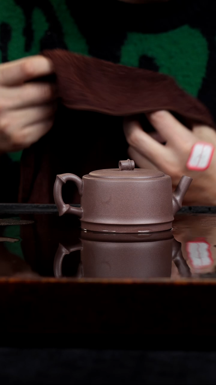 茶壶紫砂精工半手工明清风格紫泥50目秀竹