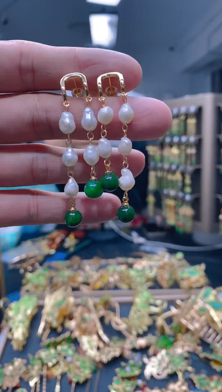 【闪购商品】翡翠耳饰合金129翡翠耳钉