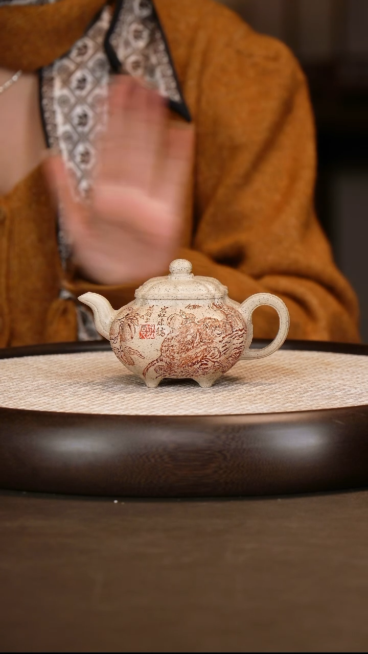 【江伯泽】筋纹传炉 天茶星 220c+石鼓盆+小狮子