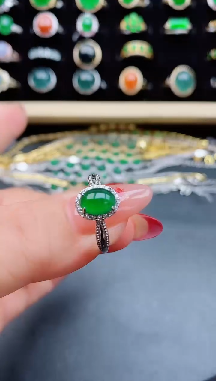 【闪购商品】翡翠戒指银S925镶嵌321321